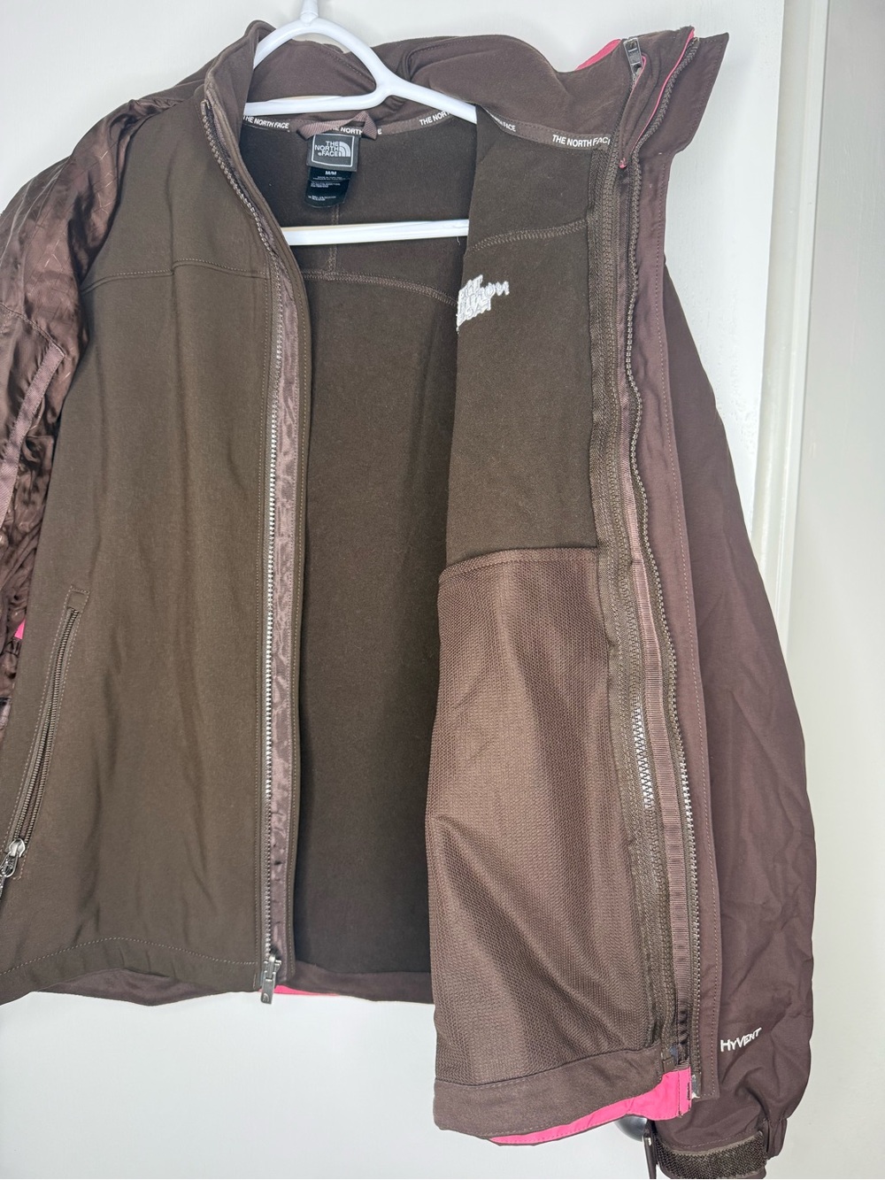 The North Face 2 in 1 Women’s Brown & Pink Ski Jacket Size Medium - Picture 3 of 6